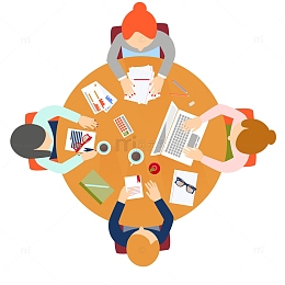 卡通式的商务会议图片下载