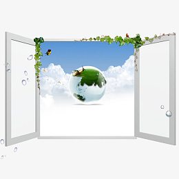 白色简约木窗免抠素材