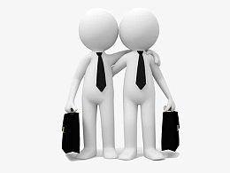 勾肩搭背的概念3D小人