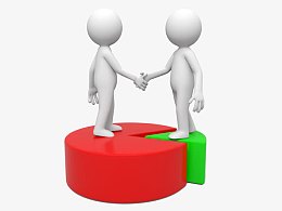 站在饼图上的3D概念小人