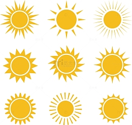 矢量手绘太阳