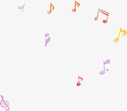 手绘彩色动感音符