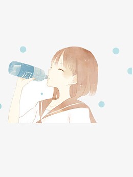 元气女孩喝汽水