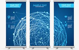 折页易拉宝矢量素材