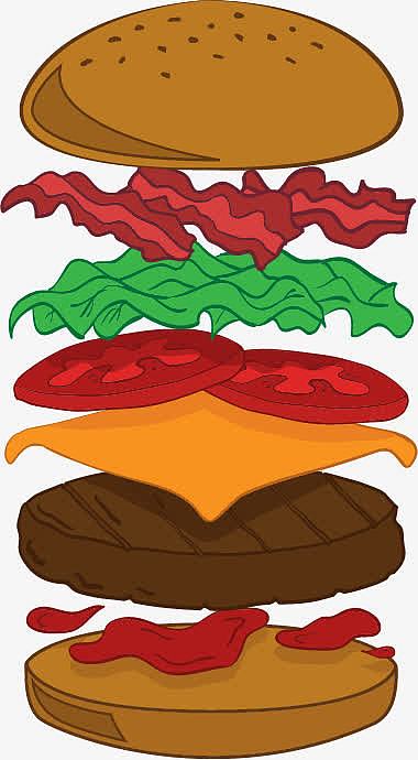矢量卡通食物汉堡包巨无霸