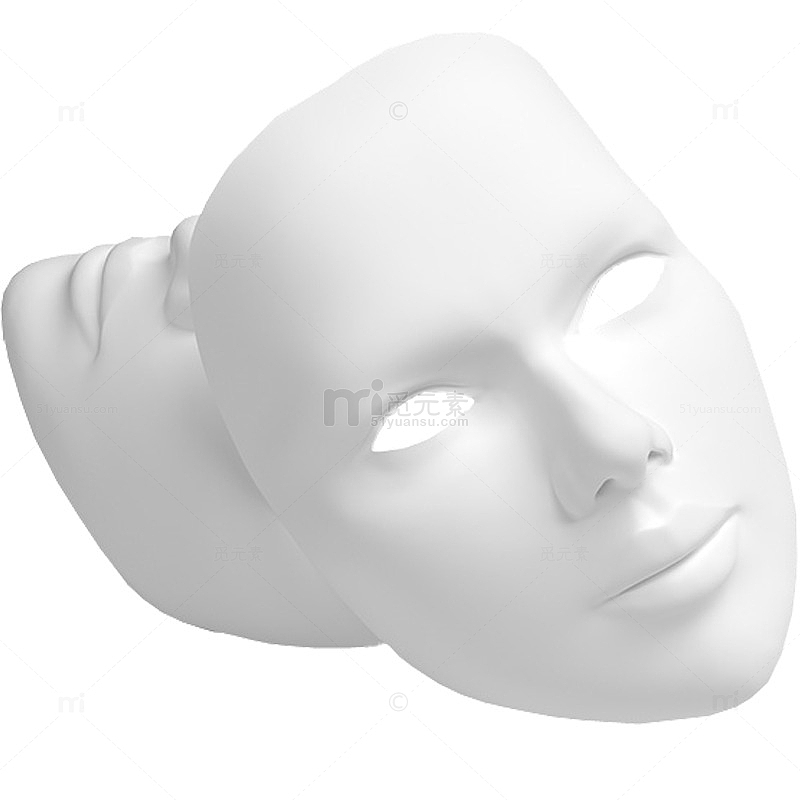 白色面膜脸造型