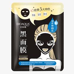 泊泉雅玻尿酸黑面膜产品实物