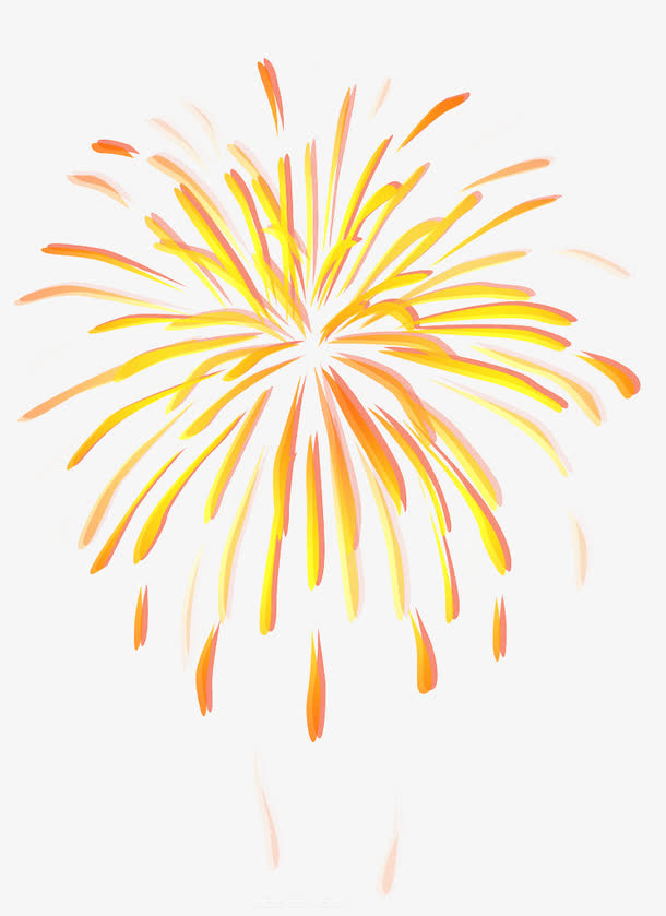 黄红色礼花免抠素材免费下载_觅元素51yuansu.com