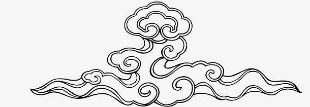云纹祥云黑白素材-云纹祥云黑白图片元素-觅元素