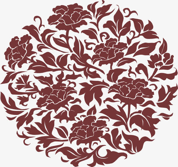 免抠牡丹底纹素材免费下载_觅元素