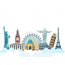 飞机假日旅游与世界古迹