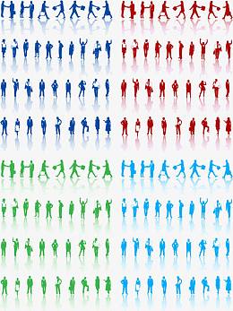 商务精英人物剪影矢量素材,ep