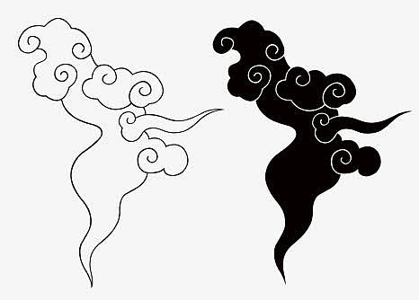 复古线条云古典花纹装饰矢量标题框aipng古风祥云山水底纹png中国风中