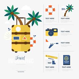 对于infography平旅游元素