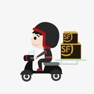 顺丰快递摩托车卡通人物(440x440)png顺丰快递卡通形象(3000x3000)png