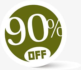 90%彩色折扣标签