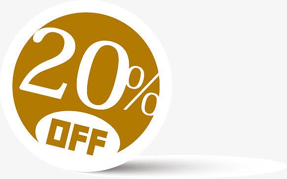 20%彩色折扣标签