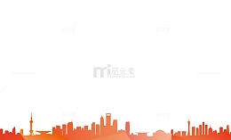 橙色城市剪影