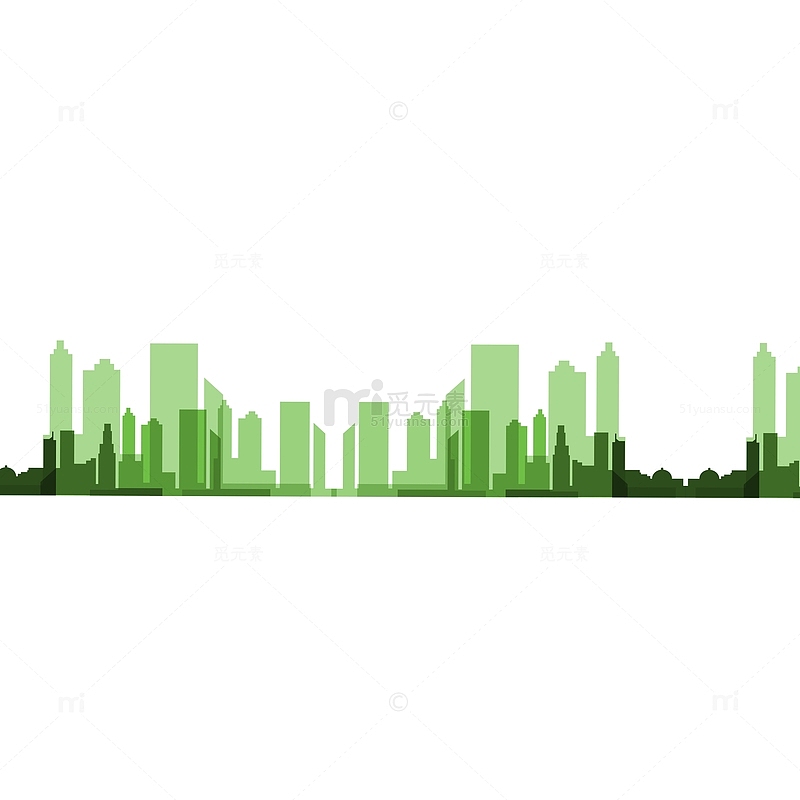 绿色城市剪影地产海报素材