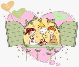 边喝咖啡边约会的情侣