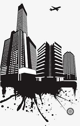 墨迹城市剪影