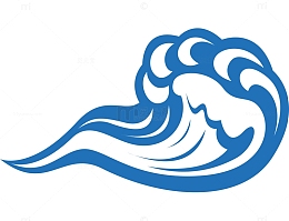 大海水浪花祥云中国元素