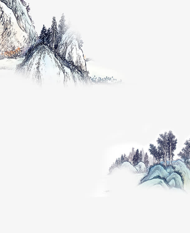 中国风水墨,群山,山水素材免费下载_觅元素