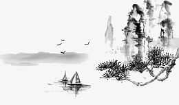 山水水墨画