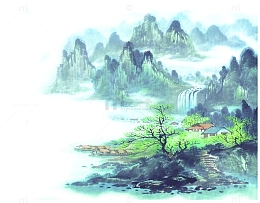 中国风山水水墨