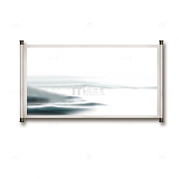 画轴水墨山水茶文化