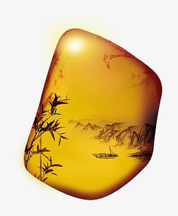 金色石头里的水墨风景