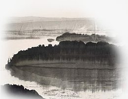 中国风水墨河流图
