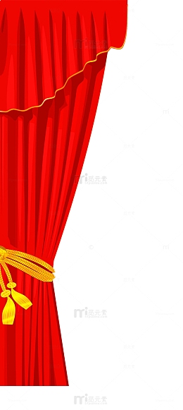 红色绸布窗帘