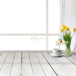 窗台上的郁金香