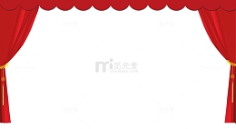 红色手绘帷幕