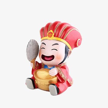 卡通财神土地公png财神卡通图psdpng清新可爱兔年大吉拟人小兔2023