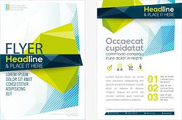 矢量绿色方框宣传单