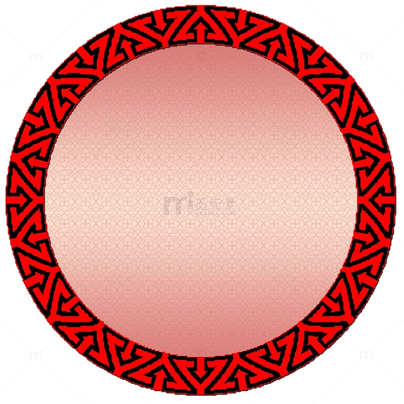 红色圆形边框
