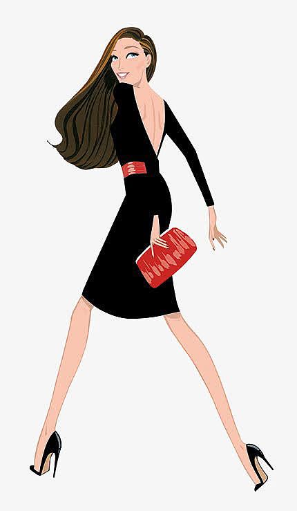 png美女背影png短发女生png卡通人物png矢量图水彩女孩背影png绑辫子