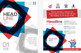 矢量梦幻方框宣传单