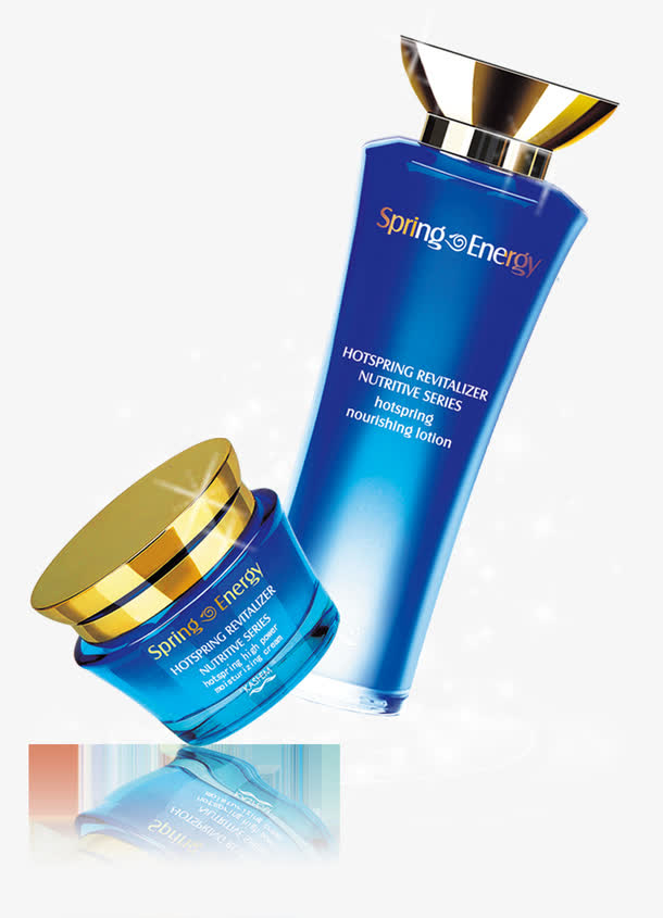 手绘蓝色高清护肤品包装瓶