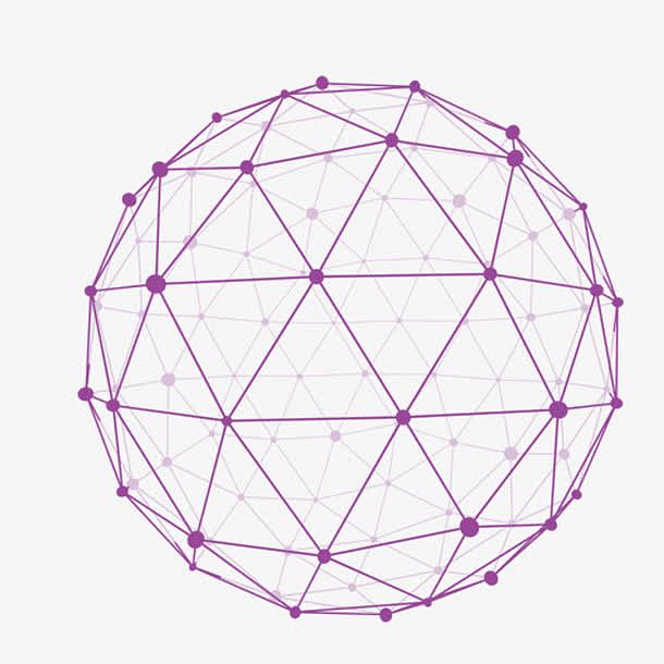 紫色线条球体免抠素材