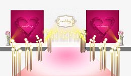 粉色系婚礼设计主舞台效果图