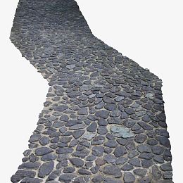 曲折的石子路面