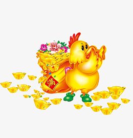 金鸡报福卡通形象