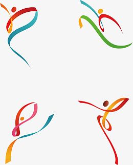 创意飘带人物剪影