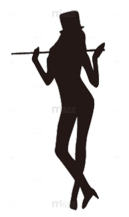 跳爵士舞女郎剪影