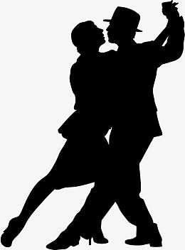 交谊舞黑色剪影