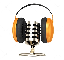 耳机与麦克风特写