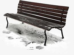 雪地里的椅子